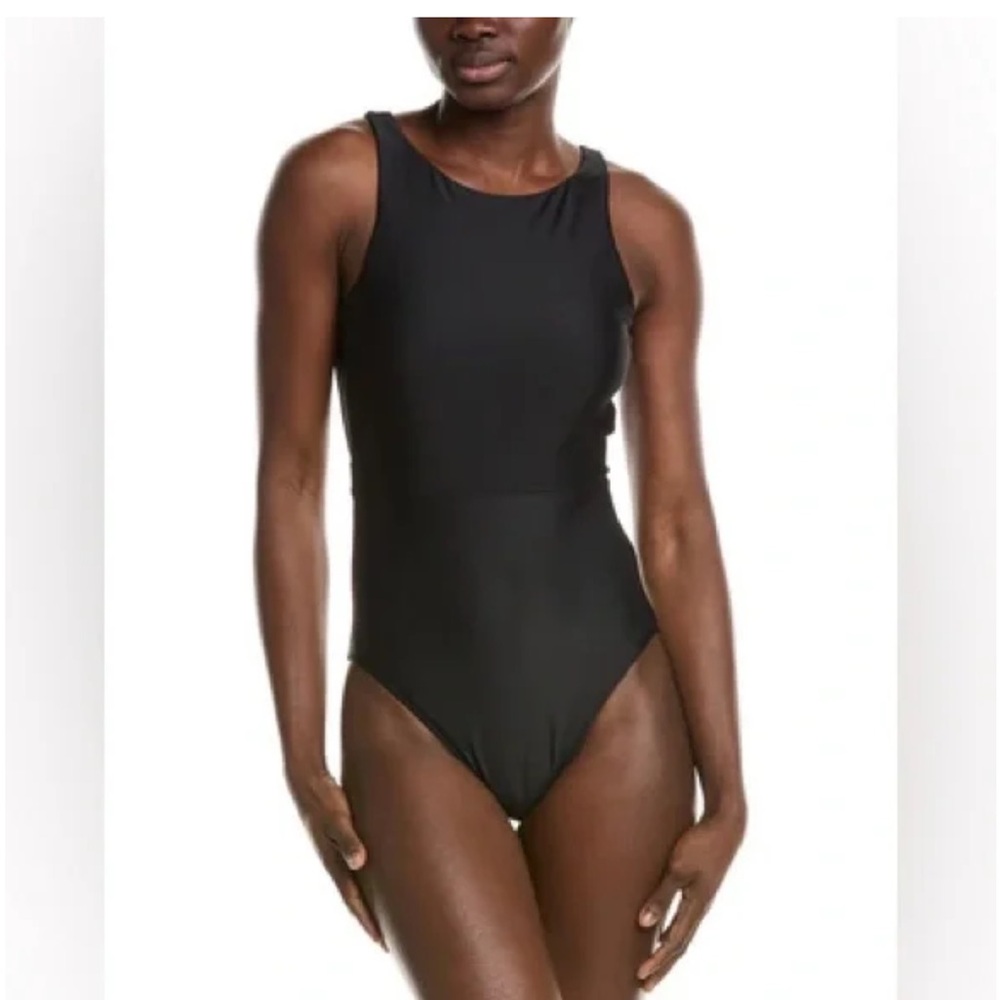 Summersalt Tie Cove One Piece Swimsuit Tie Waist Size 4 Black